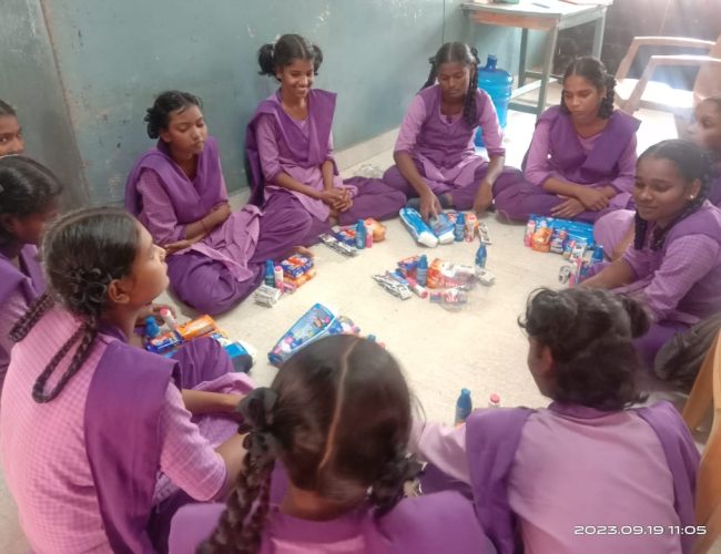 Children receiving monthly toiletries